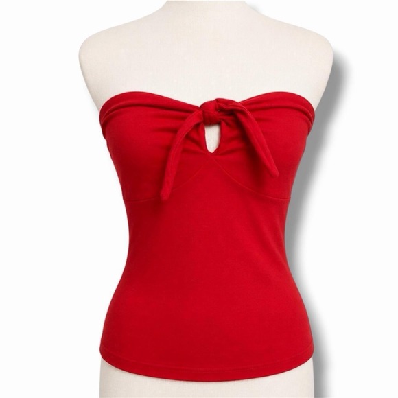 Moda International Tops - Moda International Red Strapless Keyhole Tube Top Sz M Y2K